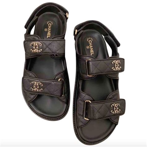 chanel fake sandals|quilted dad sandals.